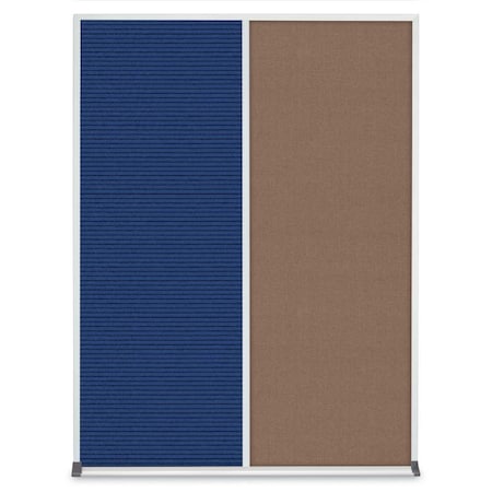 United Visual Products Double Door Radius Corkboard, 48"X36", B UV8003-BLACK-BUFF